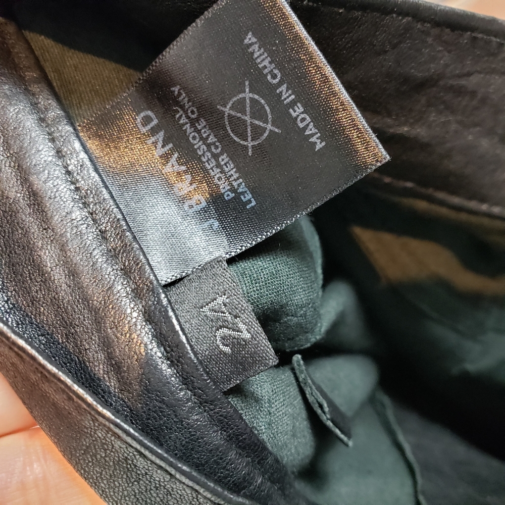 J Brand lambskin skinny pants with ankle zip - Picture 10 of 11